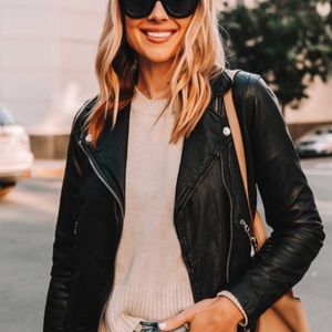 Madewell Black Leather Moto Jacket Sz Small $498
